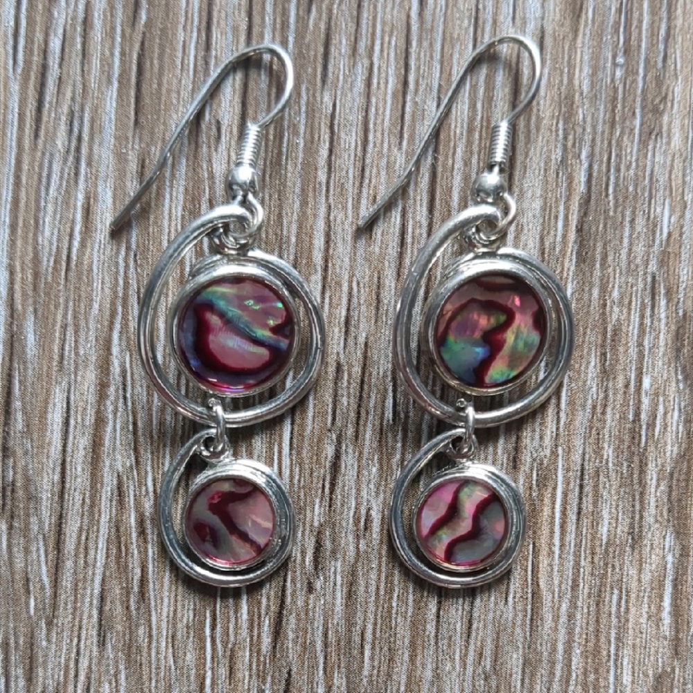 Silver and Multicolor Dangle Earrings